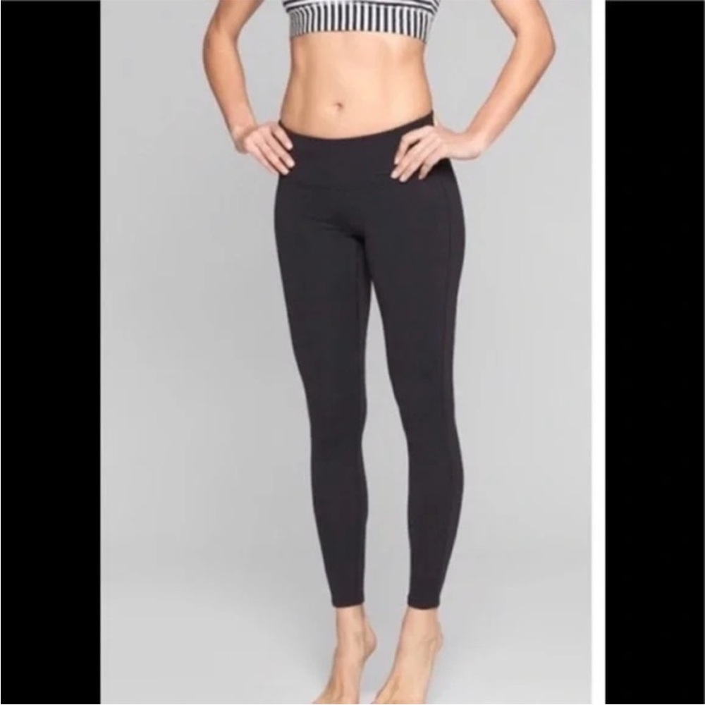 Athleta‎ Black Athletic Yoga Tights Low Rise Size Small